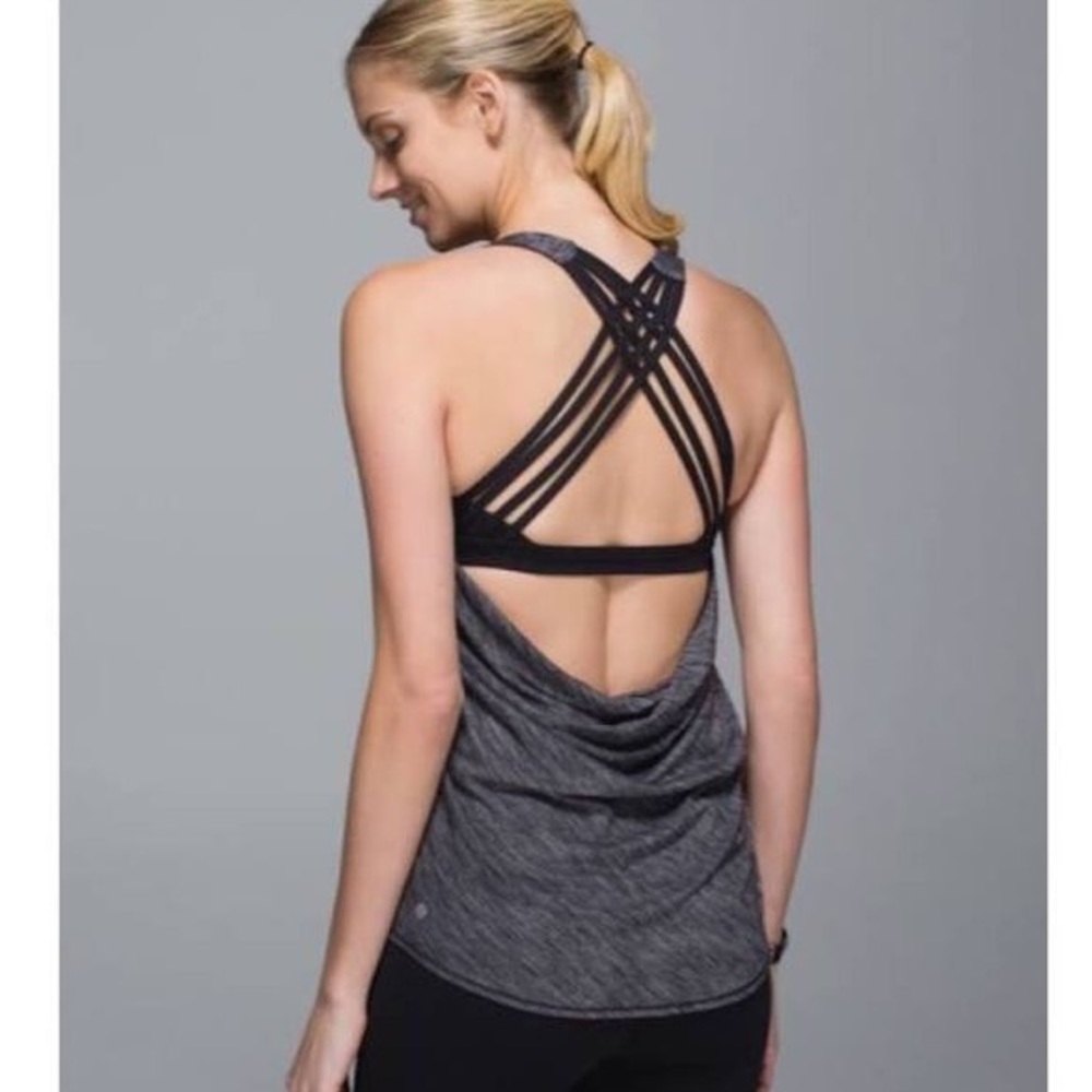 Lululemon Wild Bra Tank in heathered grey/black